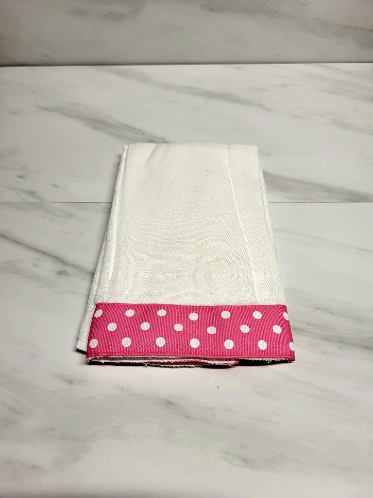Hot Pink with White Dots Burp Cloth